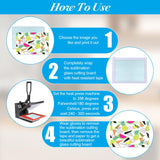 6 Pcs Sublimation Cutting Board Blanks, Textured Tempered Glass Cutting Boards For Kitchen, Anti Slip Chopping Board For Countertop Heat Press Machine Personalized Gift Home Decoration Keepwaters