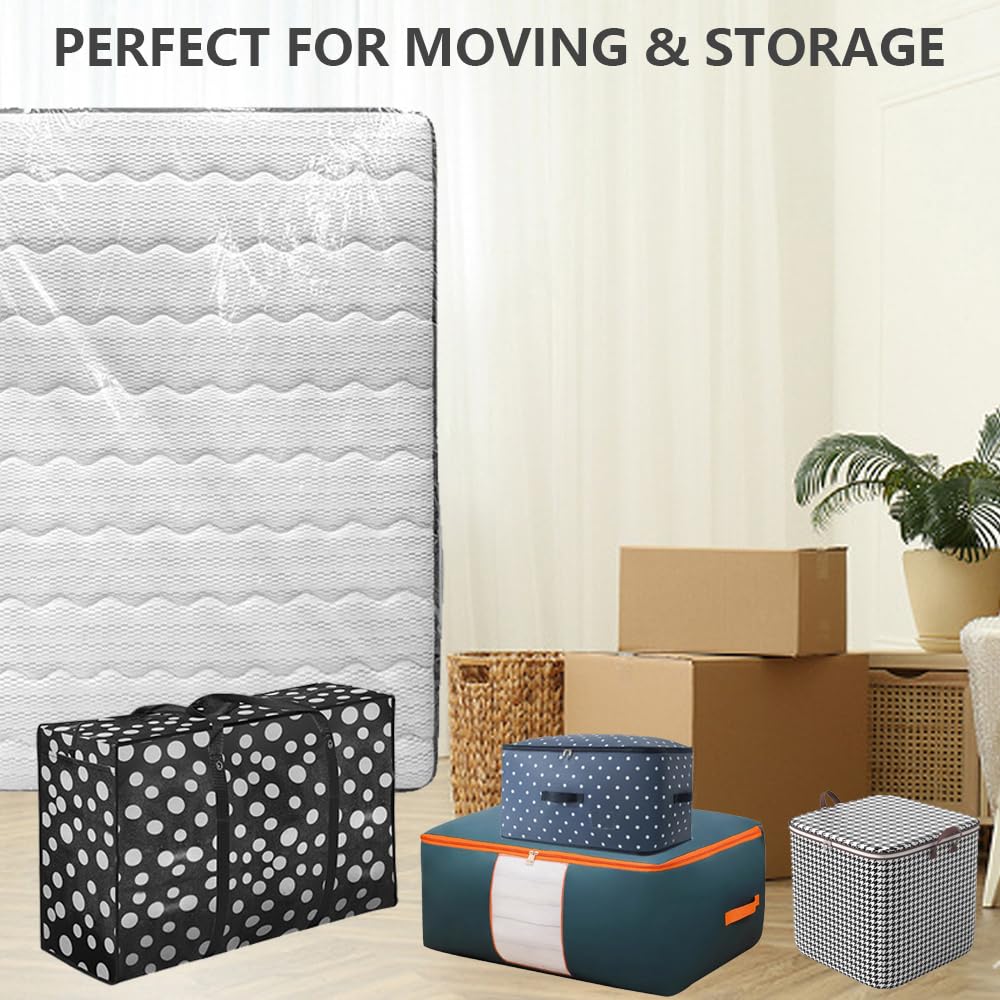 Plastic Mattress Bag for Moving Storage, Mattress Protector Cover ,Mattress Bag for Disposal (Queen) SANEMBER