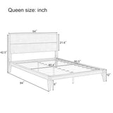 Merax Queen Size Bamboo Platform Bed, Mid-Century Modern Bed Frame with Tall Headboard, Solid Sustainable Bedframe Queen-Size, Wood Slat Support, No Box Spring Needed, Easy Assembly, Natural Merax