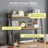 QQXX White 2-Tier Desktop Bookshelf and Organiser for Computer Desk QQXX