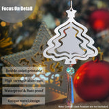 WindMage 12 Pack 4 inch Sublimation Wind Spinner Blanks 3D Aluminum Metal Wind Sculpture Kinetic Spinners for Yard Garden Indoor Art Sublimation Christmas Ornament Hanging Decoration (Xmas Tree) WindMage