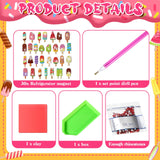 Remuuly 30 Pcs Diamond Painting Magnets Summer Diamond Art Magnet Kits for Adults Spring Flower Animal Cupcake 5D Rhinestones Refrigerator Magnetic Stickers for Fridge DIY Crafts Gifts(Ice Cream) Remuuly