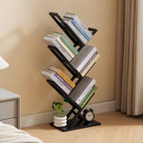Ymesiyou 5 Tier Tree Bookshelf, Wisdom Tree Bookshelf, Modern Corner Book Shelfe, Small Bookshelf for Small Spaces, Utility Organizer for CDs/Books/Home Office/Living/Bedroom Room-Black Ymesiyou