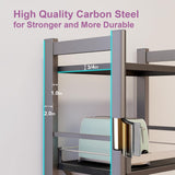 4-Tier Pull Out Kitchen Baker's Rack with Wheels, Heavy Duty Metal Microwave Stand with Storage, Adjustable Ktichen Shelves Freestanding, Rolling Utility Storage Cart (23.6''W x 49.2''H) Sharkwave Living