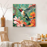 PRASIO Paint by Numbers Kit for Adults Beginner, Hummingbird Adult Paint by Number Kits on Canvas, DIY Acrylic Watercolor Oil Paint by Number for Adults for Home Decor Gift 16x16 Inch PRASIO