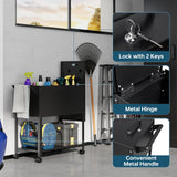 Mobile Files with Lock, Rolling File Cabinet Hanging Letter/Legal Size with Lockable Sliding Cover, Office File Organizer on Wheels MIIIKO
