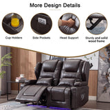 OQQOEE RV Reclining Loveseat, Power Recliner Sofa with Cup Holders & USB Ports, Theater Seating for Home Theater, Living Room, Small Spaces, Easy Assembly (Brown) OQQOEE