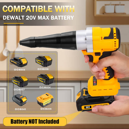 SUVIYA Cordless Rivet Gun Compatible with Dewalt 20V Max Battery(No Battery), Electric Rivet Gun Kit with a kitbox, Brushless Blind Riveter Tool Kit for 1/8", 5/32", 3/16" Rivets - WoodArtSupply