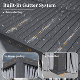 Jolydale Louvered Pergola 12ft x 20ft Outdoor Aluminum Pergola with Adjustable Top for Decks, Gardens and Backyards, Gray Jolydale