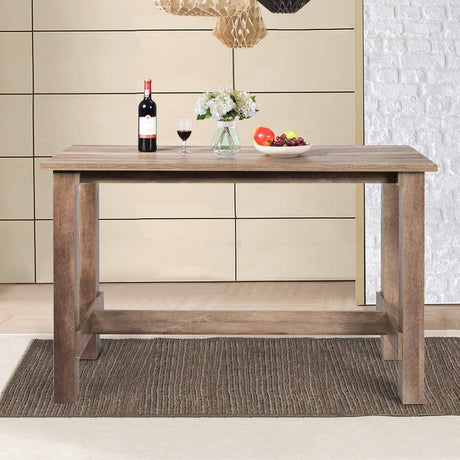 MIDDOW Counter Height Table, 55’’ L x 25.5’’ W x 35.5’’ H Rectangular Rustic Counter Kitchen Table, Multifunctional Wood Farmhouse Kitchen Dining Table for Bar, Dining Room, Apartment, Pub & Cafe WoodArtSupply
