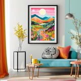 5D Diamond Painting Kits for Adults Beginners Mountain Flower DIY Diamond Art Kits with Tools Full Drill Round Diamond Dots Craft paint by diamonds Gem Art for Home Wall Decor Gifts (16"x12") (DP1795) GCEOSINI