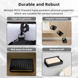 3DHoJor Update Basic PETG Filament 1.75mm, PETG 3D Printer Filament, 2.2 LBS (1KG) Cardboard Spool, Fit Most FDM 3D Printer, Black 3DHoJor