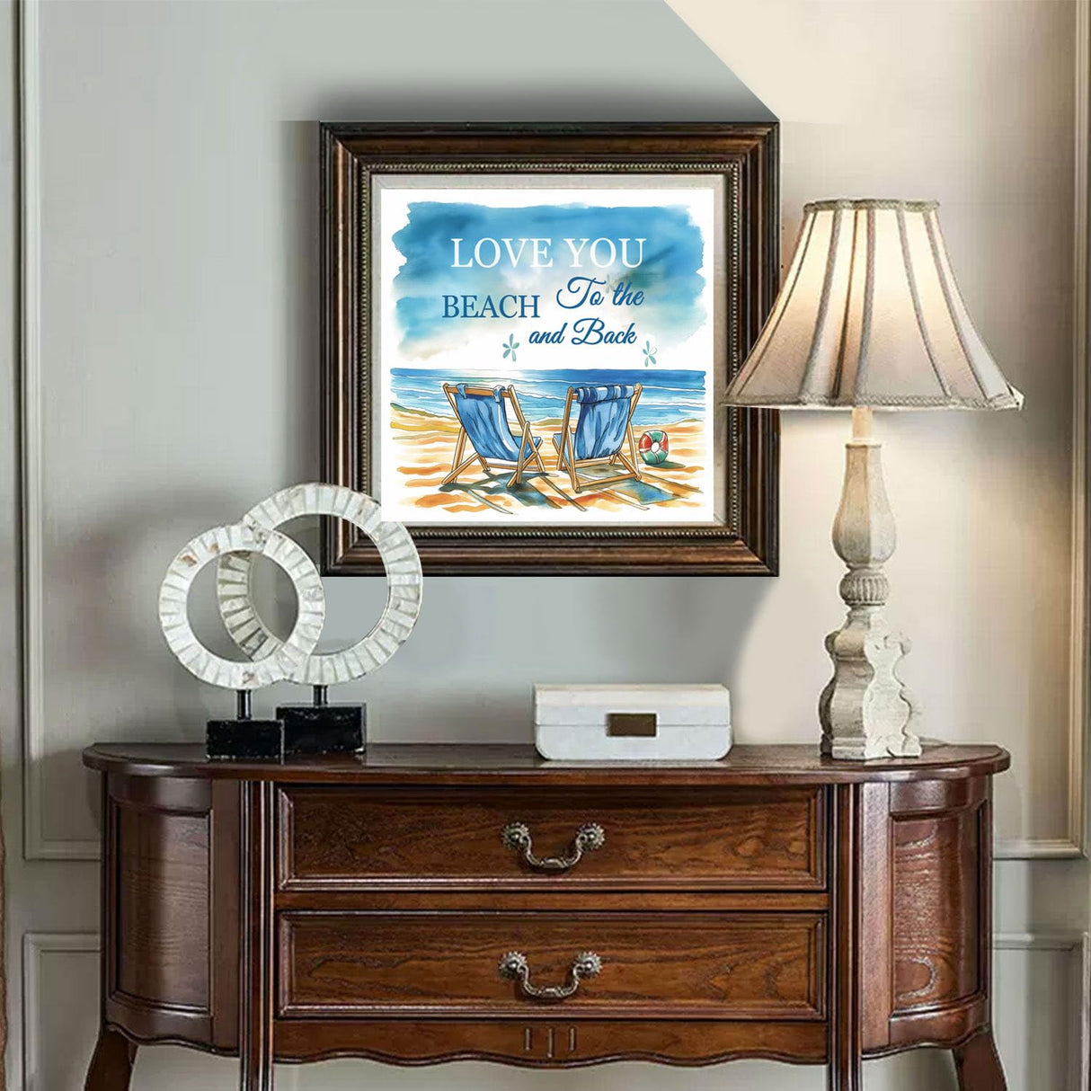 Beaudio Love Words Series Diamond Painting Kits for Adults- Words of Love You to The Beach - DIY Round Full Drill 5D Diamond Art for Home Wall Decor (11.8x11.8inch) Beaudio