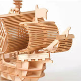 3D Wooden Pirate Ship Puzzle Kit for Adults – DIY Model Building Kit, Desk Decor & Gift for Men Women Ages 14+ Norsis Home and Garden