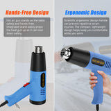 Heat Gun 1300W Fast Heating for Vinyl Wrap, Crafting, Shrink Tubing, Paint, Epoxy Resin, Candle Making Variable, Adjustable Temperature, Overload Protection Hot Air Gun Kit Nozzles, Scraper（JFHG1000） JFTOOIS