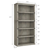 5 Tier Farmhouse Bookcase, 67.4" Tall Book Shelf with Storage, Wooden Bookshelves 5 Shelf Display Shelvesfor Home Office, Living Room(67.4" H x 31.5" W x 12.8" D) (Grey, 67.4" H x 31.5" W x 12.8" D) GarveeHome