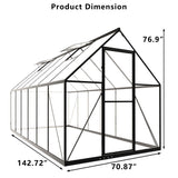 HOOYEAH Green Houses for Outside, 6 x 12 FT Polycarbonate Greenhouse with Lockable Door, Heavy Duty Winter Greenhouses for Outdoors, Aluminum Sunroom Plant Care House HOOYEAH