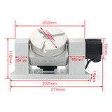 CNCTOPBAOS CNC 5th Axis 4th Rotary Indexer Table,Rotational A C Axis Dividing Head 5.5N.m,Dual Support Harmonic Gearbox Reducing Ratio 50:1+Nema23 Motor for CNC Router Engraver Lathe Milling Machine CNCTOPBAOS