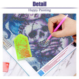 cdjlddww 5D Diamond Painting Kits for Adults, Gothic Diamond Art Kits for Beginners, DIY Skull Round Full Diamond Gemstone Art Rhinestone Painting for Wall Decor 12X16 inch cdjlddww