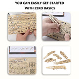 6Pc 3D Wooden Puzzle DIY Building Toys - Wooden Knife Mechanical Model - Multi-Player Game, for Boys, Girls, Teens, and Adults WWKKTT