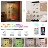 5-Shelf Glass Display Cabinet with Lights Strip & Lock Door,Curio Cabinets Collectibles Display Case,Tempered Glass Freestanding Bookshelf for Living Room Bedroom Office, 76 x 30.9 x 13.5 in,Black TehRecBT