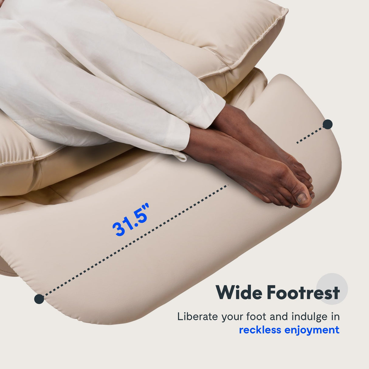 FLEXISPOT XRC7 Swivel Rocker Recliner Chair, 360° Swivel Oversized Armless Recliner Gaming Chair, Award-Winning Design with Premium PU Leather Upholstery for Living Room Gaming Room, Beige FLEXISPOT