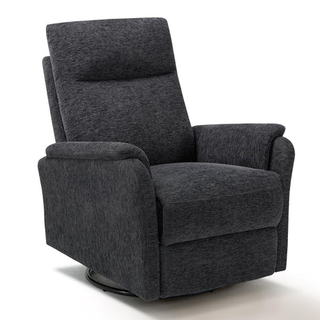 COLAMY Swivel Recliner Chair with Footrest, High Back with Double-Layer Cushion, Glider Recliner for Nursery & Living Room, Bedroom, Dark Grey COLAMY