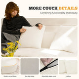 126" Oversized Modular Sectional Sofa, Modern Cloud Curved Couch with Deep Seat, Upholstered Corduroy Couches for Living Room, No Assembly Required, 1 PCS Off White Luxanimarion