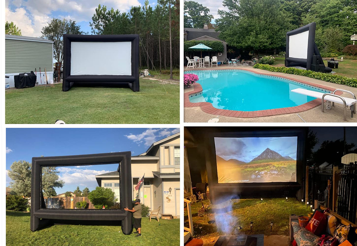 XHYCPY 20 Feet Inflatable Projector Screen Outdoor Inflatable Movie Screen with Air Blower Storage Bag, Easy Set Up Blow Up Screen for Backyard Movie Night, Theme Parties, Celebrations XHYCPY
