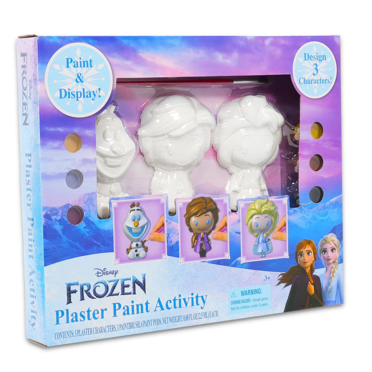 Disney Frozen Paint Your Own Figurines Set - Bundle with DIY Painting Set Featuring Frozen Plus Stickers and More | Paint Your Own Frozen Figures Disney