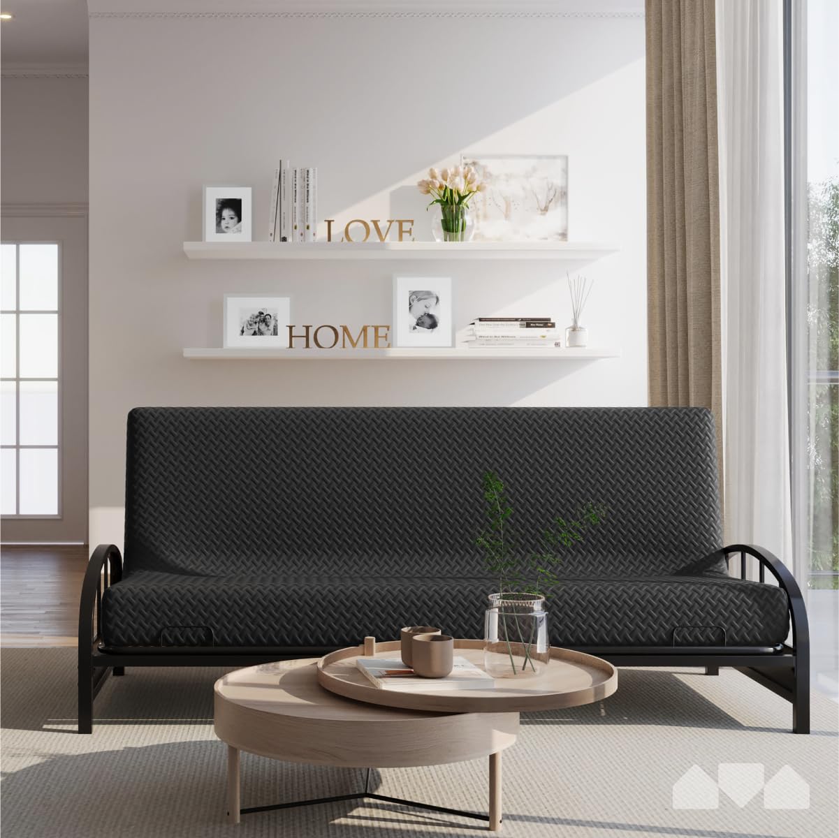 Milliard Memory Foam Futon Mattress - Full Size (Frame Not Included) (Black), 71"52"x6" Milliard