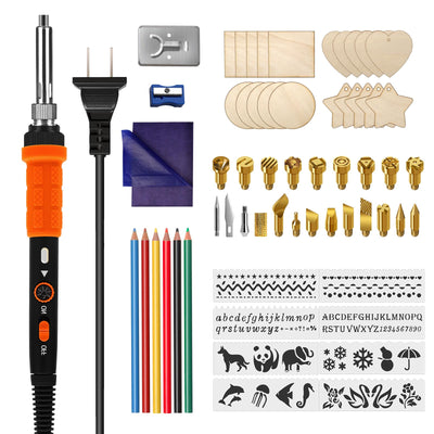 Wood Burning Tool Kit, K KERNOWO 76Pcs Pyrography Wood Burning Kit 70W Adjustable Temperature Pyrography Pen, DIY Creative Tools Stippling Kit for Embossing, Carving, Pyrography for Beginners