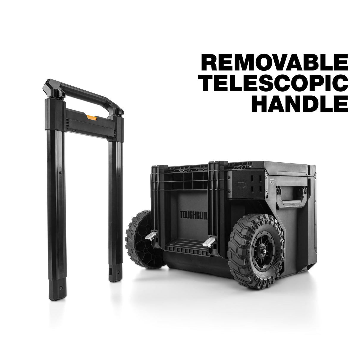 ToughBuilt StackTech Rolling Tool Box, Heavy-Duty Portable Tools Organizer, 250 lb Capacity - Stackable and Waterproof Toolbox Storage System with Lockable Lid and 9-Inch All-Terrain Wheels ToughBuilt