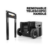 ToughBuilt StackTech Rolling Tool Box, Heavy-Duty Portable Tools Organizer, 250 lb Capacity - Stackable and Waterproof Toolbox Storage System with Lockable Lid and 9-Inch All-Terrain Wheels ToughBuilt