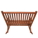 Leigh Country Double Porch Rocking Chair with Curved Seat Slats, Wide Seat, and Stained Finish for Lawn, Garden, and Patio Spaces, Honey Leigh Country