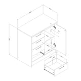 South Shore Furniture Myro Compact Kitchen Island with Storage, Small, Faux Black Stone and White South Shore