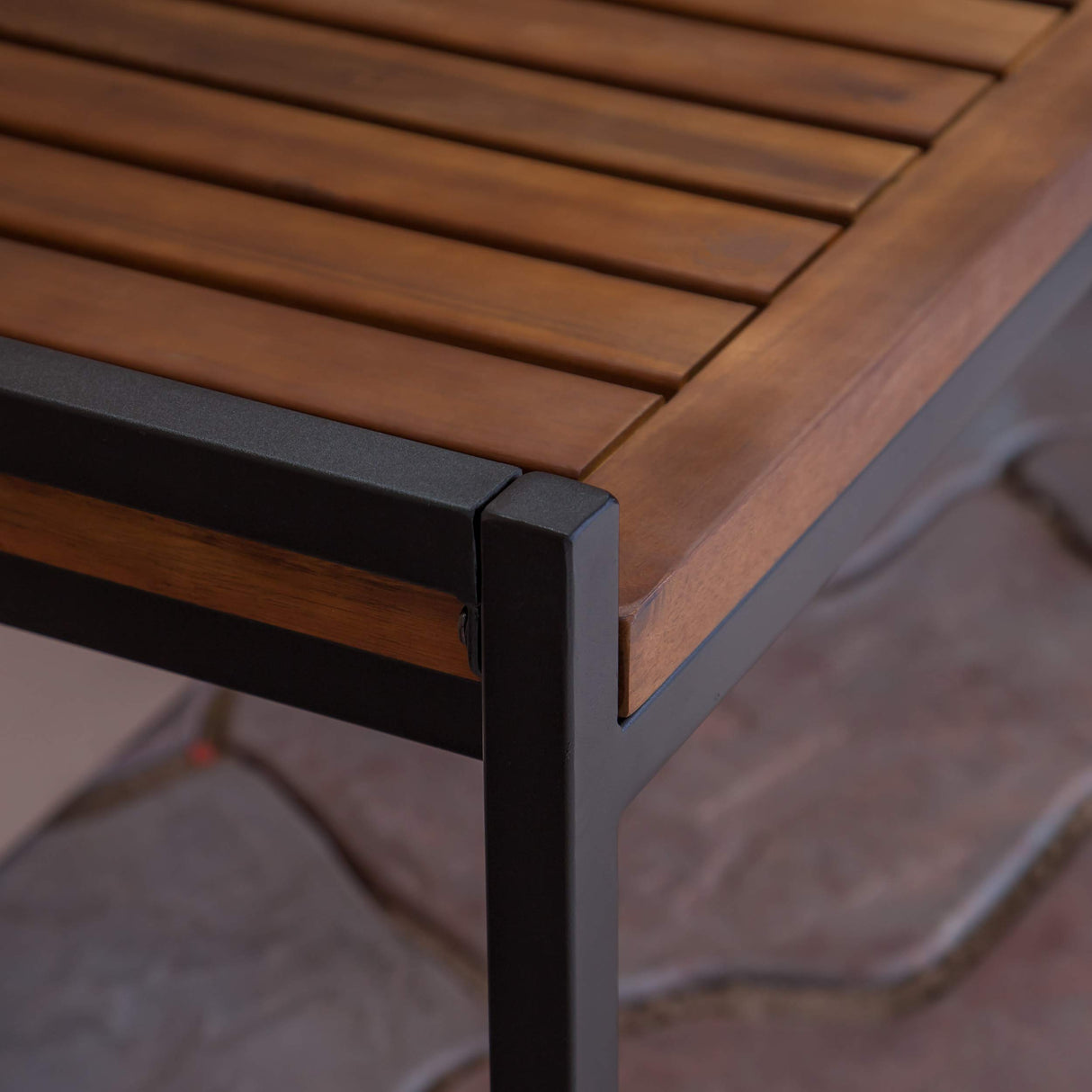 Christopher Knight Home Noel Outdoor Industrial Acacia Wood and Iron Bench, Teak Finish/Black Metal Christopher Knight Home
