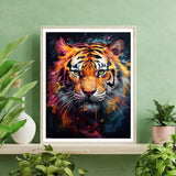 XTXGERL Paint by Numbers Tiger for Adults, Acrylic Oil Painting by Numbers Kits for Beginner with Paintbrushes Brushes Paintwork Art Canvas for Home Decor 16x20 inch / 40x50 cm XTXGERL