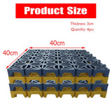 Interlocking Grille Floor Tiles with Drain Holes, 15.7x15.7in Garage Floor Tiles Interlocking Outdoor Car Wash Non Slip Splicing Mats for Patio, Pool, Balcony, Yard(40x40x3cm-4pcs) YIQIFLY