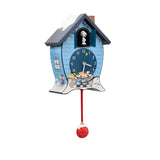 Mark Feldstein & Associates Peanuts Gang Snoopy Linus Lucy ICY Blue 17 x 9 Christmas Cuckoo Clock Mark Feldstein & Associates
