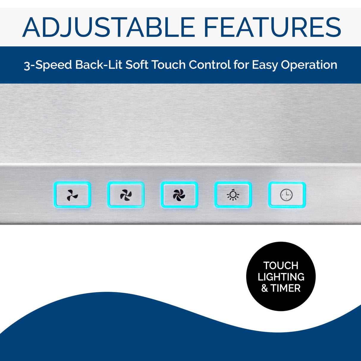 Broan-NuTone BWP2304SS 30-inch Wall-Mount Convertible Chimney-Style Pyramidal Range Hood with 3-Speed Exhaust Fan and Light, Stainless Steel Broan-NuTone