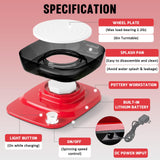 Patented Mini Pottery Wheel for Beginners | 6in Turntable, 0-440 RPM Speed Adjustable with Rechargeable Battery, 1.8 Lb Air Dry Clay, Pottery Tools and Art Supplies, Craft Kits for Teenager and Adult Goody King