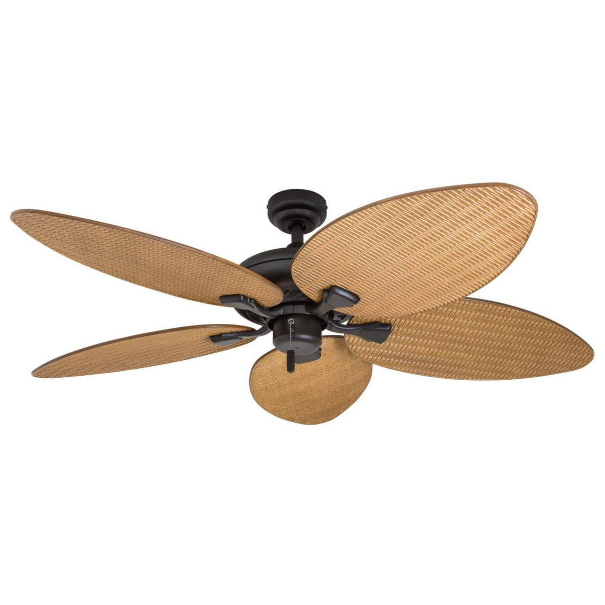 Honeywell Ceiling Fans Palm Island, 52 Inch Tropical Indoor Outdoor Ceiling Fan with No Light, Pull Chain, Three Mounting Options, 5 Palm Leaf Blades, Damp-Rated - 50505-01 (Bronze) Honeywell Ceiling Fans