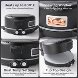 12" Electric Pizza Oven-Countertop Pizza Maker with Timer &Temperatures Control, Perfect for Pizzas/Pancake/Quesadillas/Cookies (black) HPPZITONG