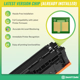 206A Toner Cartridges 4 Pack (with Chip) Works with HP Color Pro MFP M283fdw M283cdw, Pro M255dw M255nw, MFP M282nw M283 M282 M255 Printer | W2110A W2111A W2112A W2113A 206X W2110X S SMARTOMNI