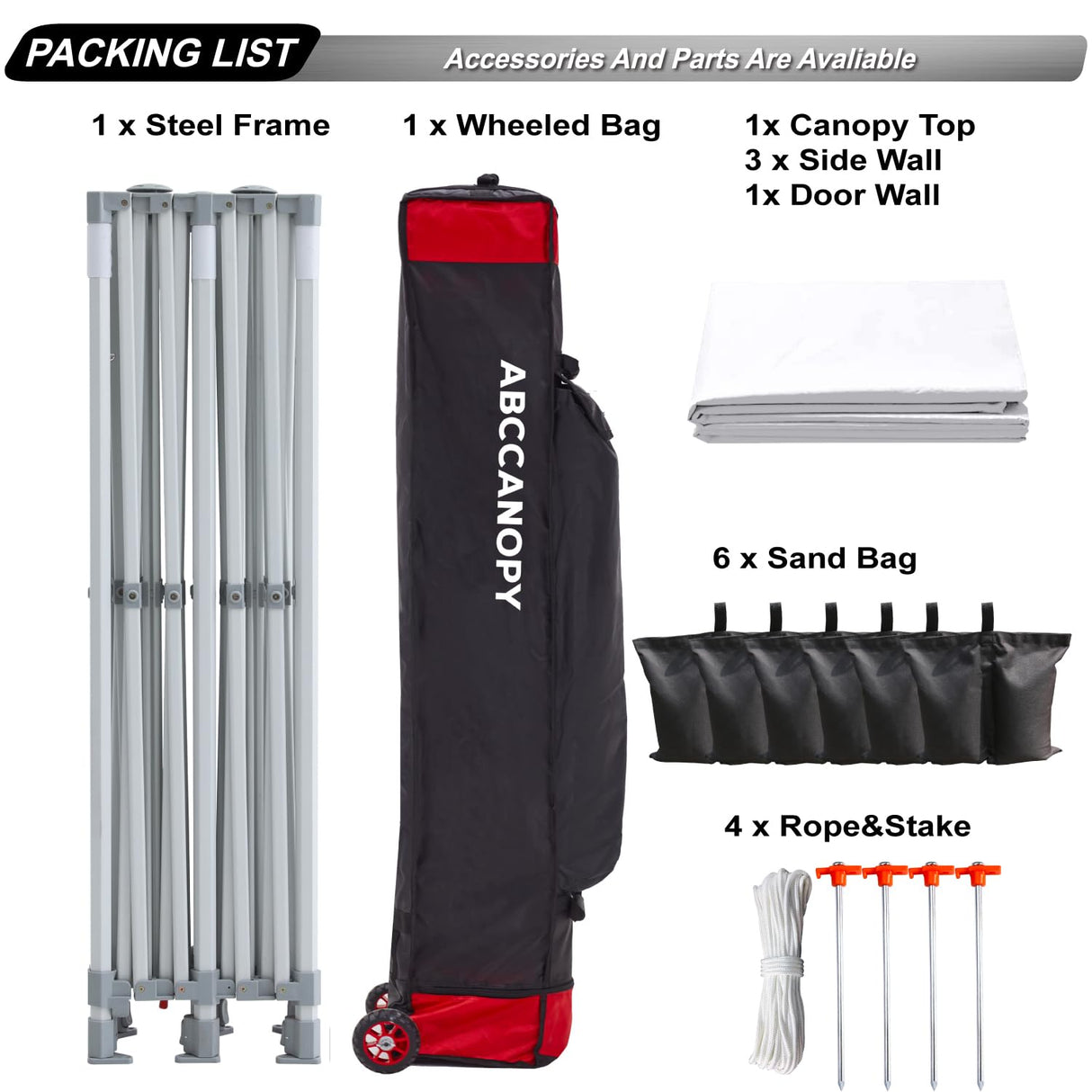 ABCCANOPY 10x20 Pop Up Canopy Tent Commercial Instant Outdoor Canopy Premium-Series with 3 Sidewalls and Hexagonal Legs,White ABCCANOPY