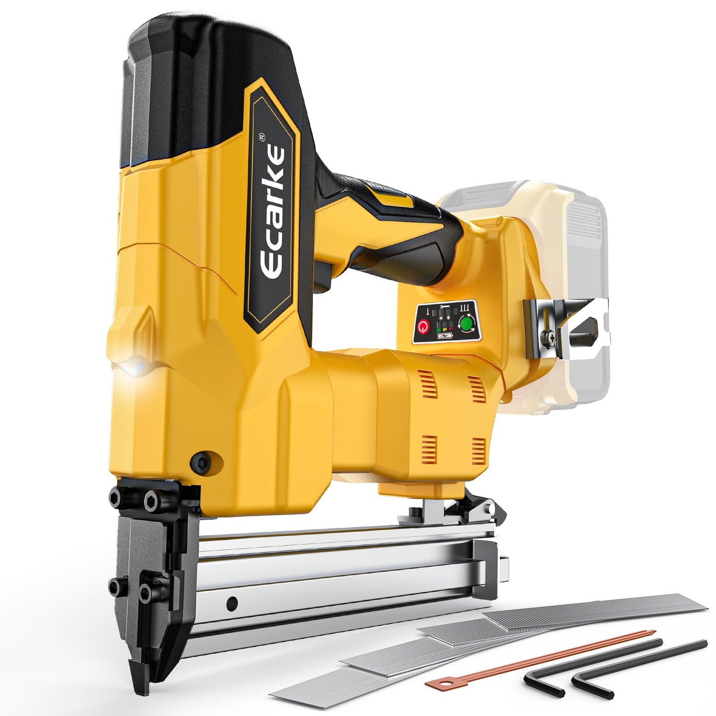 18GA Cordless Brad Nailer for Dewalt 20V MAX Battery: Electric Brad Nail Gun with 18 Gauge Nails for Upholstery Woodworking - Brushless- 2 Mode - 5/8 to 1-1/4 Inch - Tool Only - WoodArtSupply