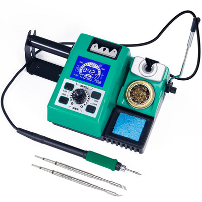 YIHUA 982 Precision Soldering Iron Station Kit with Digital LCD Display, 210 Soldering Tip Cartridge Compatible, Solder Wire Dispenser and, 4 Memory Channels, Auto Shutdown, Rapid Heating