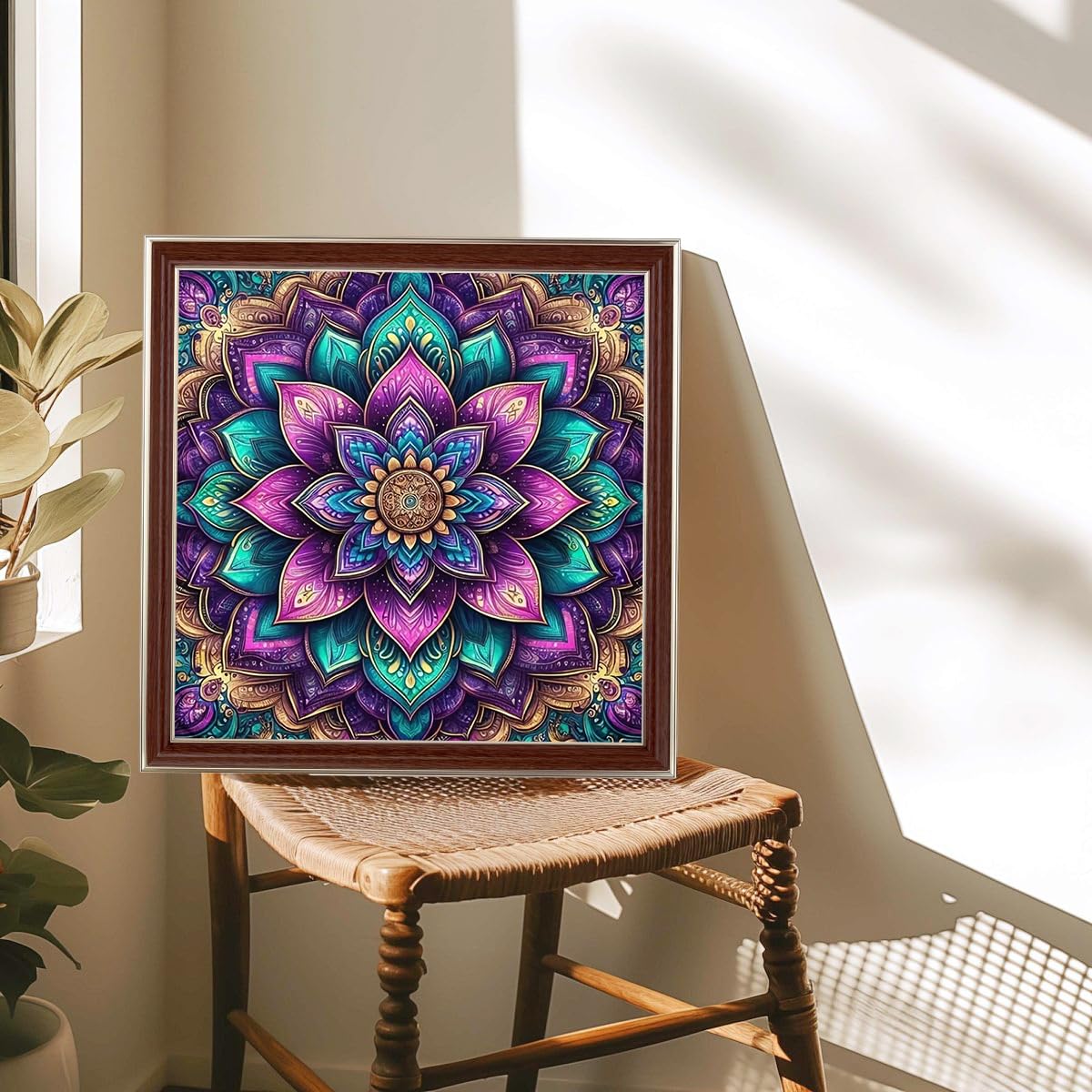 AMORARS Mandala Diamond Painting Kit for Adults - 5D Diamond Art Beginners - DIY Full Diamond Dot Rond Gem Art Paintings, Suitable Gifts, and Home Decoration Crafts, 12x12Inch AMORARS