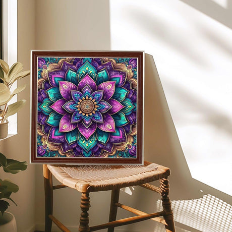 AMORARS Mandala Diamond Painting Kit for Adults - 5D Diamond Art Beginners - DIY Full Diamond Dot Rond Gem Art Paintings, Suitable Gifts, and Home Decoration Crafts, 12x12Inch AMORARS